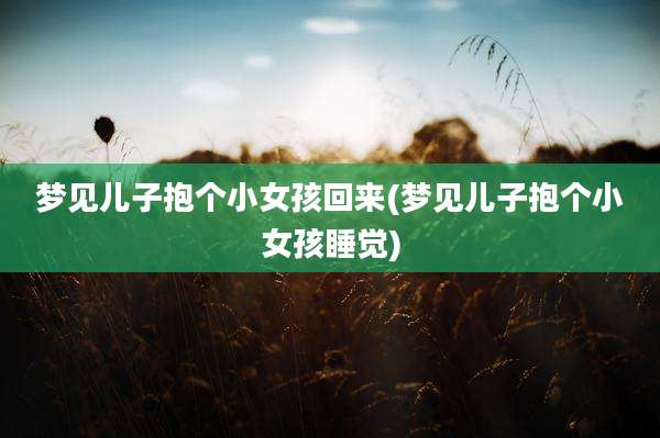 梦见儿子抱个小女孩回来(梦见儿子抱个小女孩睡觉)