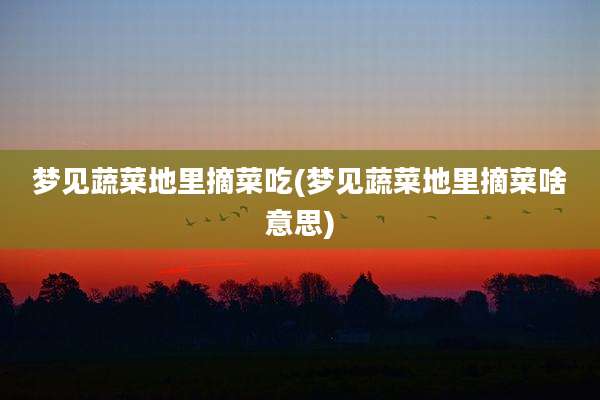 梦见蔬菜地里摘菜吃(梦见蔬菜地里摘菜啥意思)