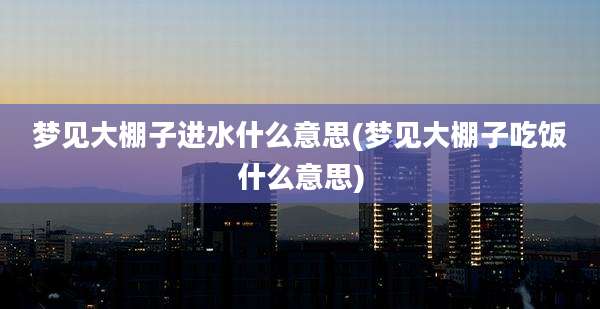 梦见大棚子进水什么意思(梦见大棚子吃饭什么意思)