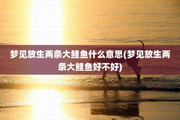 梦见放生两条大鲤鱼什么意思(梦见放生两条大鲤鱼好不好)