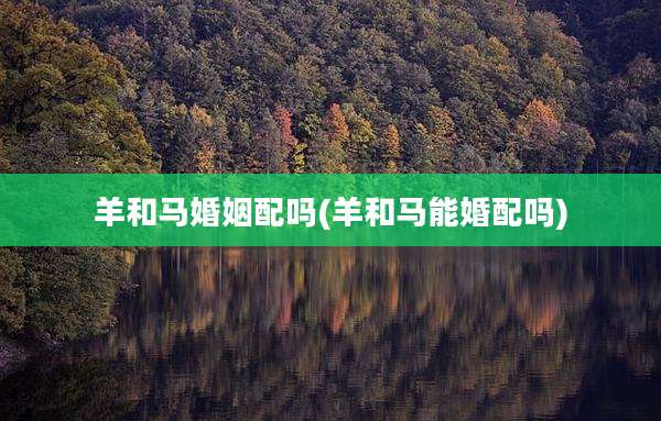 羊和马婚姻配吗(羊和马能婚配吗)