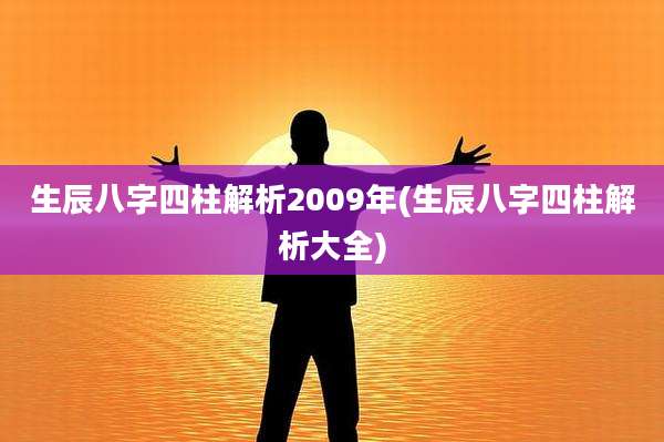 生辰八字四柱解析2009年(生辰八字四柱解析大全)