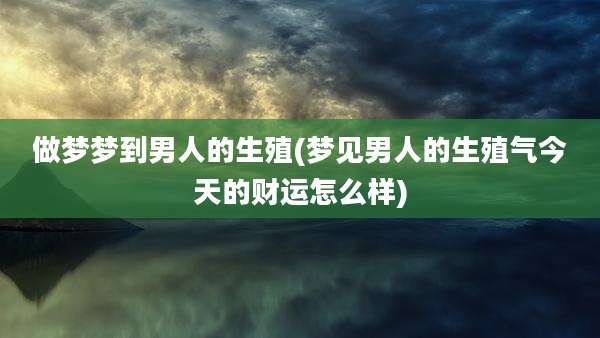 做梦梦到男人的生殖(梦见男人的生殖气今天的财运怎么样)