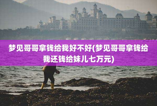 梦见哥哥拿钱给我好不好(梦见哥哥拿钱给我还钱给妹儿七万元)