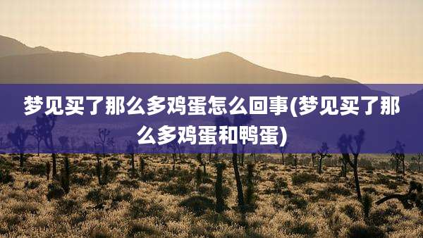 梦见买了那么多鸡蛋怎么回事(梦见买了那么多鸡蛋和鸭蛋)
