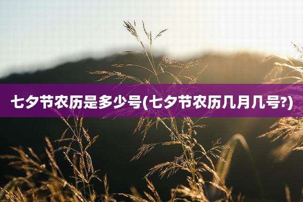七夕节农历是多少号(七夕节农历几月几号?)