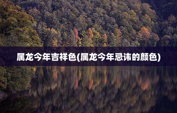 属龙今年吉祥色(属龙今年忌讳的颜色)