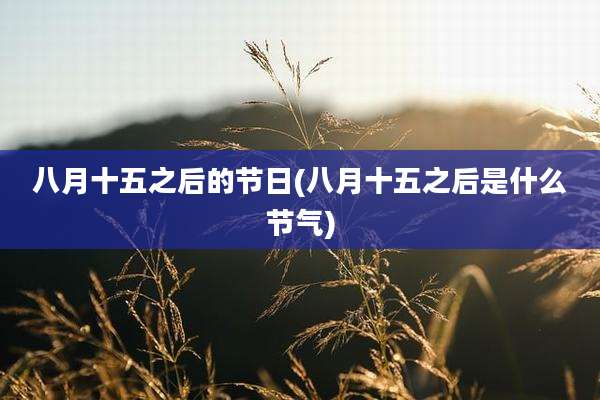八月十五之后的节日(八月十五之后是什么节气)
