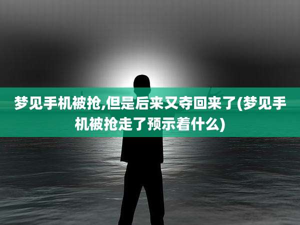 梦见手机被抢,但是后来又夺回来了(梦见手机被抢走了预示着什么)