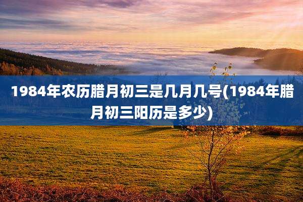1984年农历腊月初三是几月几号(1984年腊月初三阳历是多少)