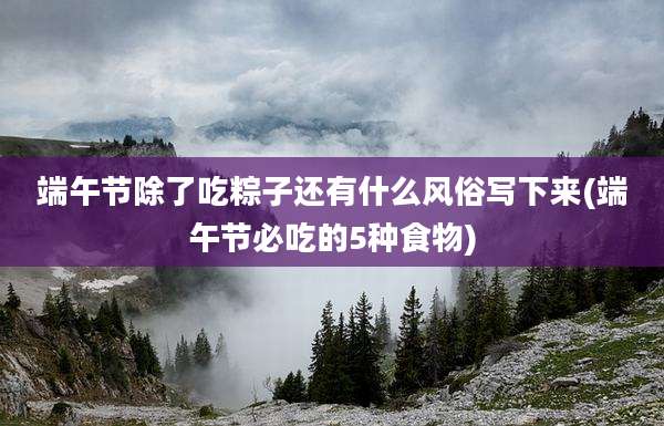 端午节除了吃粽子还有什么风俗写下来(端午节必吃的5种食物)