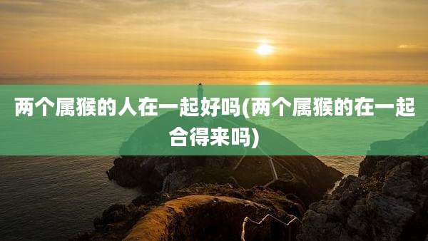 两个属猴的人在一起好吗(两个属猴的在一起合得来吗)
