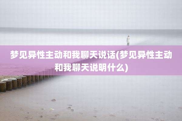 梦见异性主动和我聊天说话(梦见异性主动和我聊天说明什么)