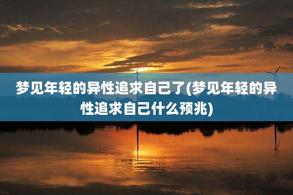 梦见年轻的异性追求自己了(梦见年轻的异性追求自己什么预兆)