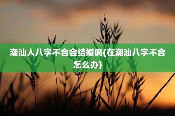 潮汕人八字不合会结婚吗(在潮汕八字不合怎么办)