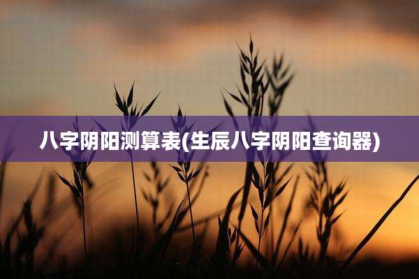 八字阴阳测算表(生辰八字阴阳查询器)