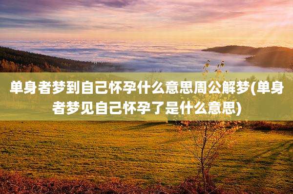 单身者梦到自己怀孕什么意思周公解梦(单身者梦见自己怀孕了是什么意思)
