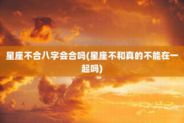 星座不合八字会合吗(星座不和真的不能在一起吗)