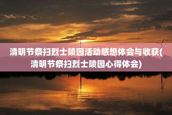 清明节祭扫烈士陵园活动感想体会与收获(清明节祭扫烈士陵园心得体会)