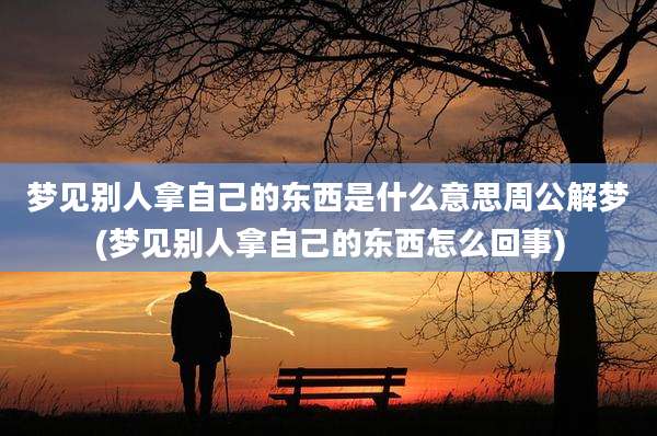 梦见别人拿自己的东西是什么意思周公解梦(梦见别人拿自己的东西怎么回事)