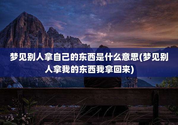 梦见别人拿自己的东西是什么意思(梦见别人拿我的东西我拿回来)