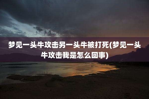 梦见一头牛攻击另一头牛被打死(梦见一头牛攻击我是怎么回事)