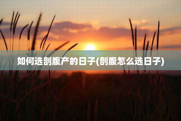 如何选剖腹产的日子(剖腹怎么选日子)