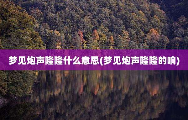 梦见炮声隆隆什么意思(梦见炮声隆隆的响)