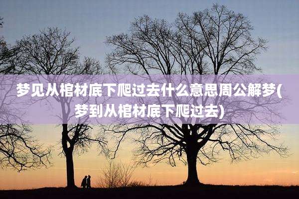 梦见从棺材底下爬过去什么意思周公解梦(梦到从棺材底下爬过去)