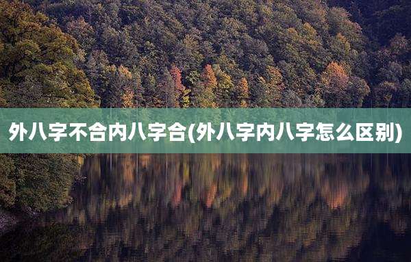 外八字不合内八字合(外八字内八字怎么区别)