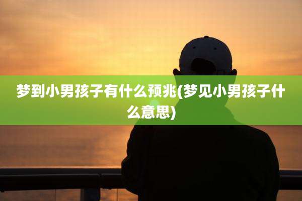 梦到小男孩子有什么预兆(梦见小男孩子什么意思)