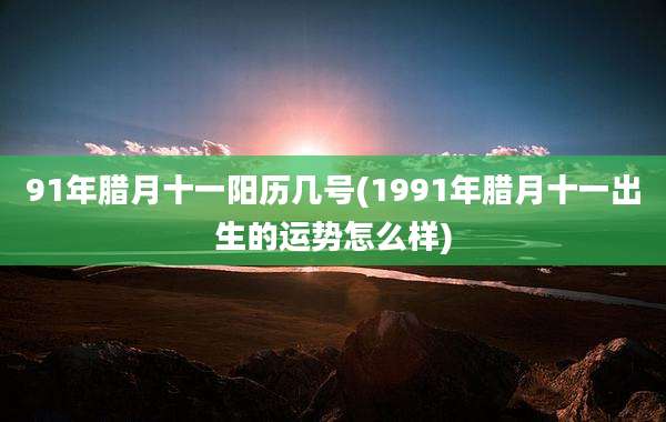 91年腊月十一阳历几号(1991年腊月十一出生的运势怎么样)
