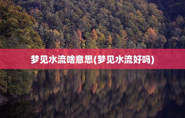 梦见水流啥意思(梦见水流好吗)