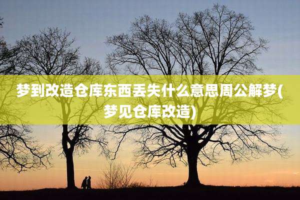 梦到改造仓库东西丢失什么意思周公解梦(梦见仓库改造)