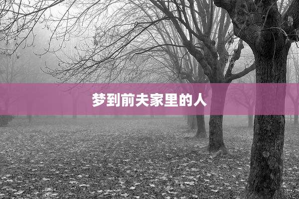 梦到前夫家里的人