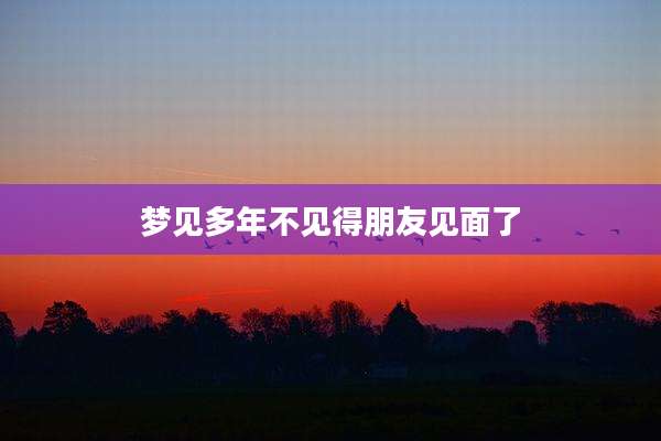 梦见多年不见得朋友见面了