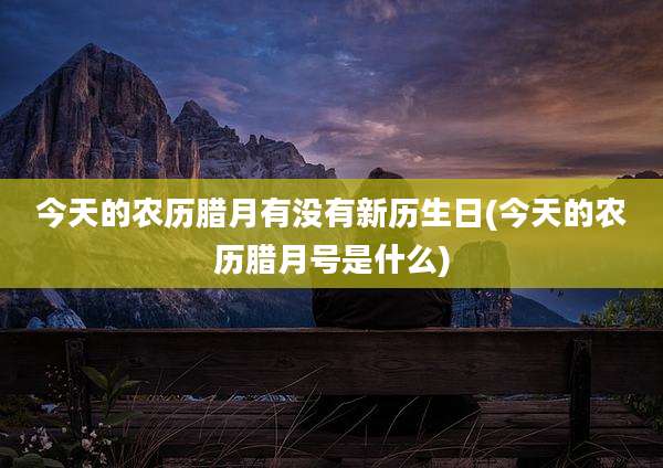 今天的农历腊月有没有新历生日(今天的农历腊月号是什么)