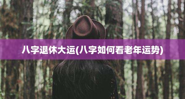 八字退休大运(八字如何看老年运势)
