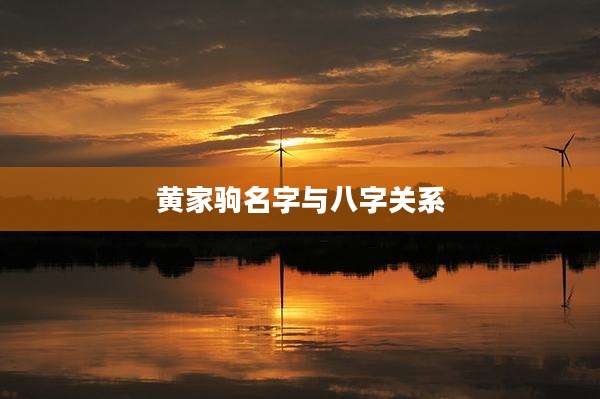 黄家驹名字与八字关系