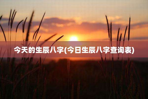 今天的生辰八字(今日生辰八字查询表)