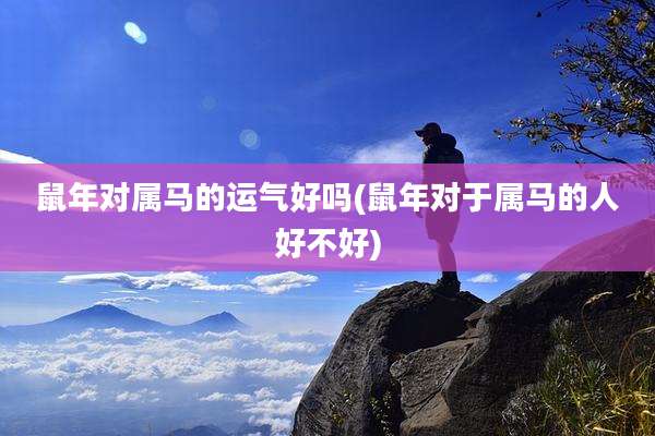 鼠年对属马的运气好吗(鼠年对于属马的人好不好)