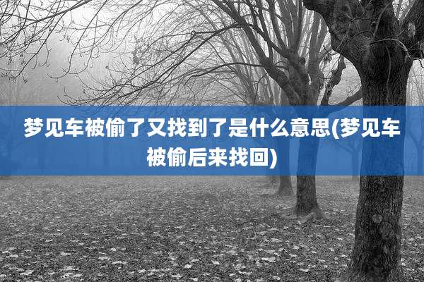 梦见车被偷了又找到了是什么意思(梦见车被偷后来找回)
