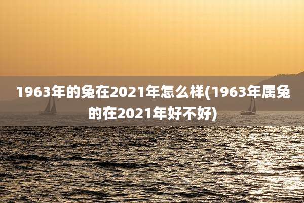 1963年的兔在2021年怎么样(1963年属兔的在2021年好不好)