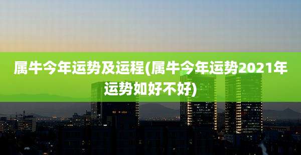 属牛今年运势及运程(属牛今年运势2021年运势如好不好)