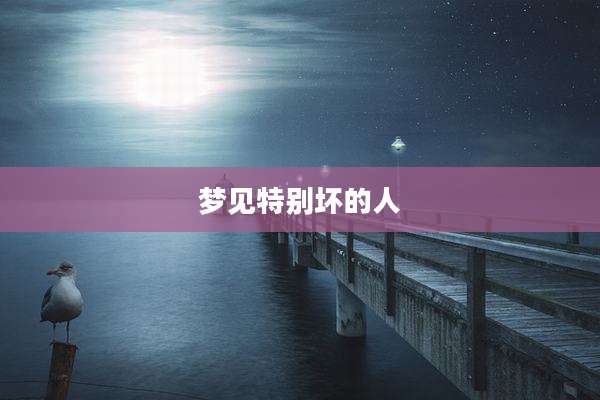梦见特别坏的人
