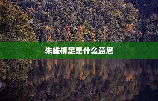 朱雀折足是什么意思