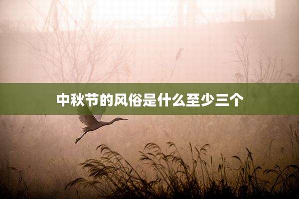 中秋节的风俗是什么至少三个