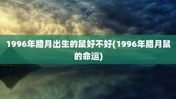 1996年腊月出生的鼠好不好(1996年腊月鼠的命运)