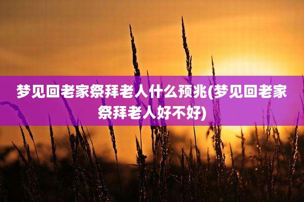 梦见回老家祭拜老人什么预兆(梦见回老家祭拜老人好不好)