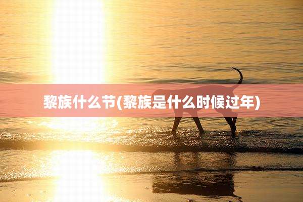 黎族什么节(黎族是什么时候过年)